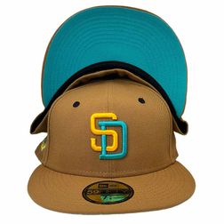 San Diego Padres Gingerbread Pack 1998 World Series Patch Teal UV 59FIFTY Fitted Hat