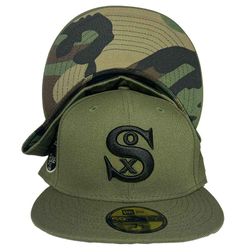 Chicago White Sox CamoGreen Patch Camo Pattern UV 59FIFTY Fitted Hat