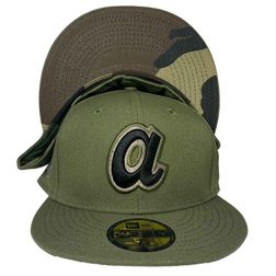 Atlanta Braves CamoGreen 1972 All Star Year Patch Camo Pattern UV 59FIFTY Fitted Hat