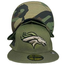 Denver Broncos CamoGreen Super Bowl 50 Patch Camo Pattern UV 59FIFTY Fitted Hat