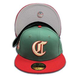 Cincinnati Reds Emerald Green Christmas Collection 150th Anniversary Patch Gray UV 59FIFTY Fitted Hat