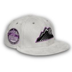 Colorado Rockies Pro Image Exclusive GraySuede 10th Anniversary Patch Purple UV 59FIFTY Fitted Hat