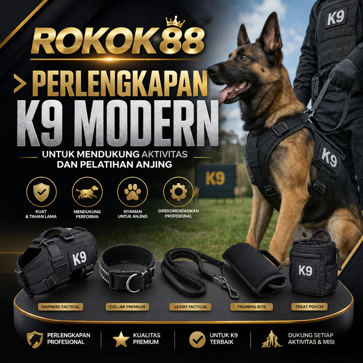 ROKOK88 > Perlengkapan K9 Modern untuk Mendukung Aktivitas dan Pelatihan Anjing