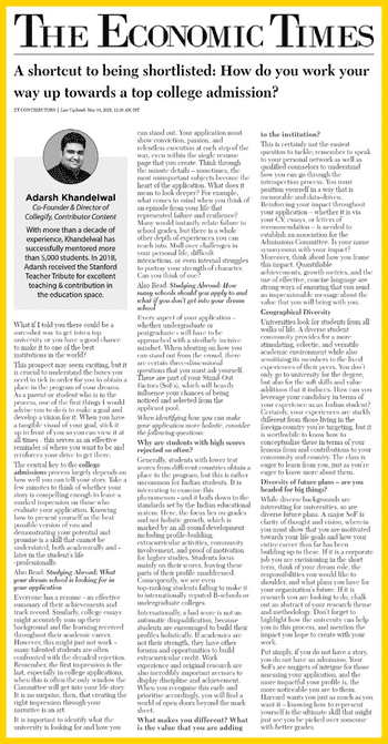 Adarsh Khandelwal on The Economic Times