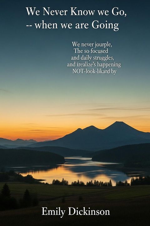 We Never Know we Go, -- when we are Going