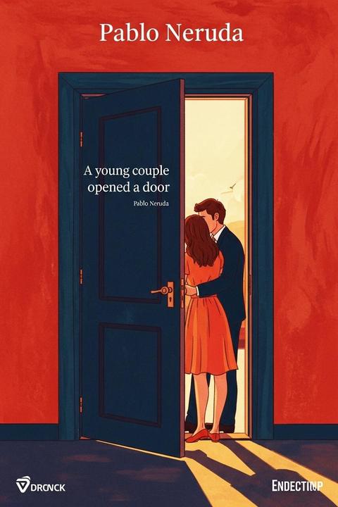 A young couple opened a door