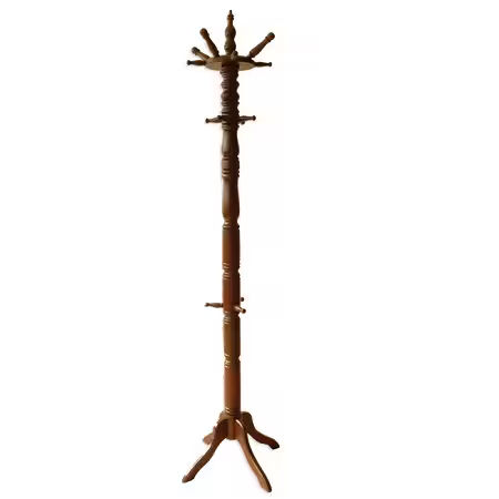 Dönerli Ahşap Ofis Askılık Ceviz