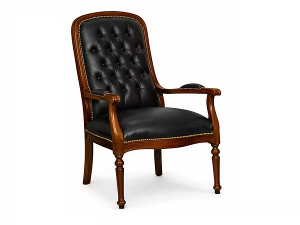 İngiliz Kapitoneli Ofis Misafir KoltuğU ( Ceviz )