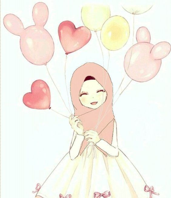 33 Gambar Animasi Lucu Berhijab