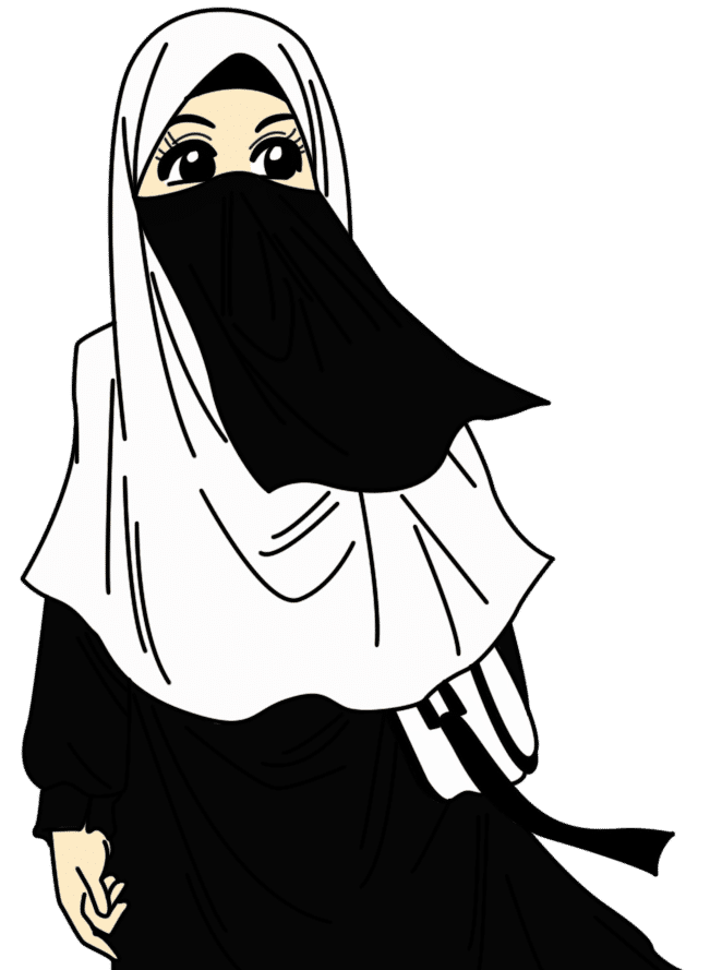 32 Gambar Kartun Muslimah Lucu Hitam Putih