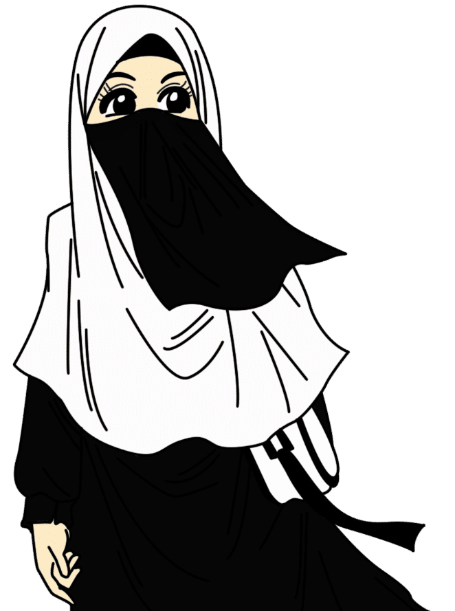 Kartun Wanita Muslimah Hitam Putih - 444X444 - Download Hd ...