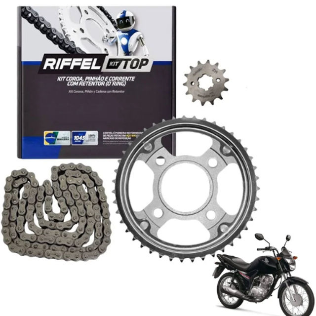 KIT RELACAO FAN125 14-16 C/RET RIFFEL