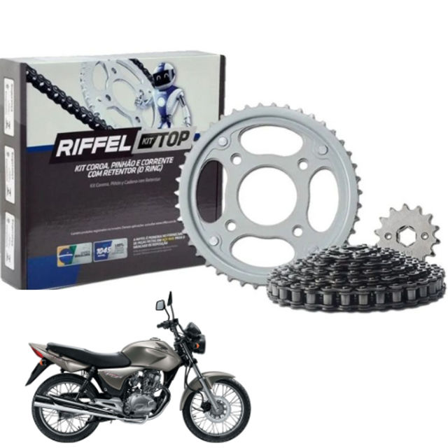 KIT RELACAO TITAN150/FAN150 C/RETENTOR RIFFEL