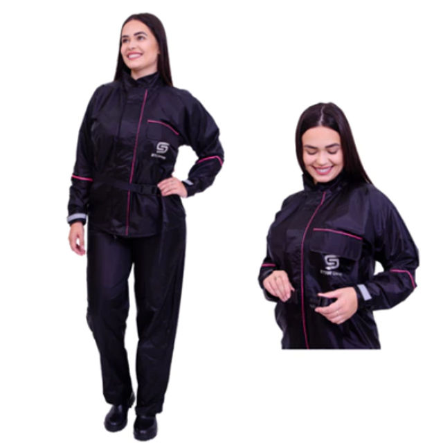 CAPA CHUVA STAR PVC FEMNINO M PTO/ROSA