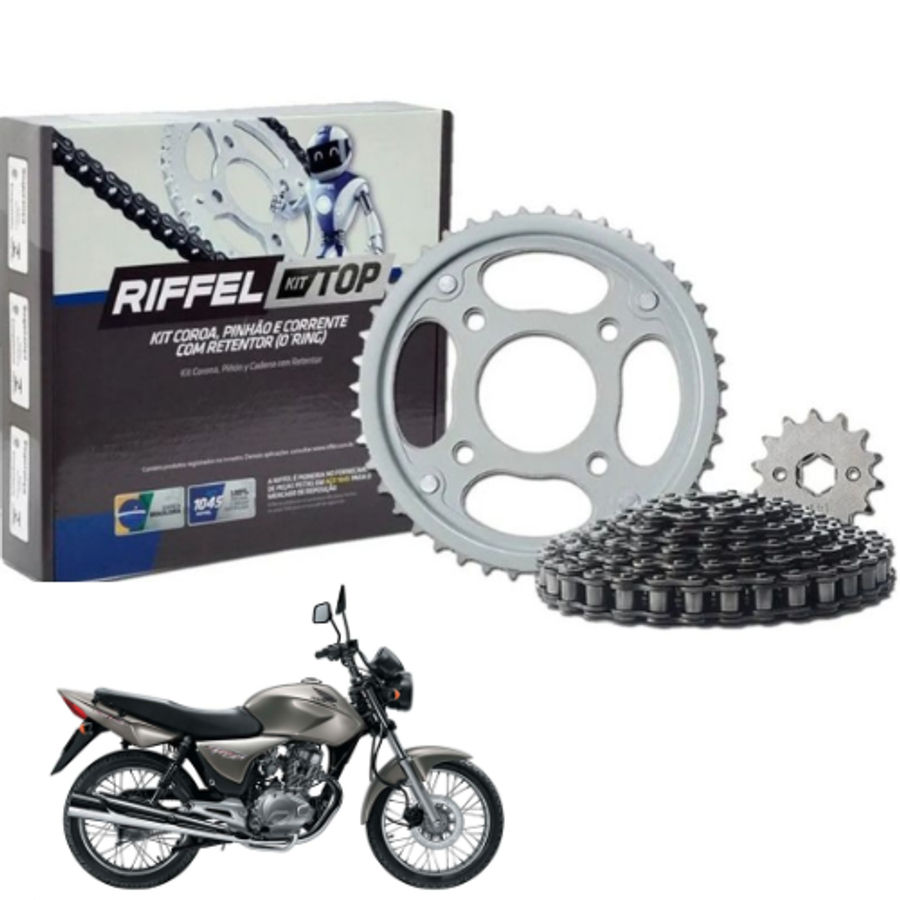 KIT RELACAO TITAN150/FAN150 C/RETENTOR RIFFEL