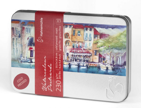 Hahnem?hle Watercolour Postcards in Metal Box 230 g