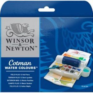 Winsor & Newton Cotman Watercolours Field Plus - 12 Half Pans