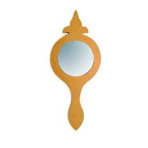 Mirror With Wooden Handle Flower 10 x 18 cm