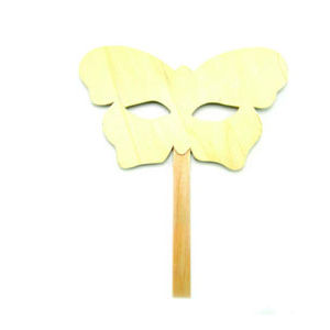 Wooden Mask With Stick For Girl 26 x 15.5 cm