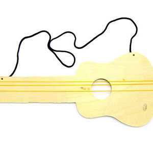 Wooden Guitar With Rubber 32 cm