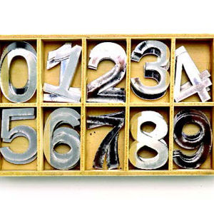 Wooden Box With Plastic English Number 10.5 x 15 x 7 cm