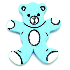 Craft Wooden Bear With Sticker 3.5 cm 18/Pack