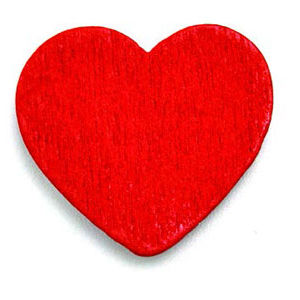 Craft Wooden Heart With Sticker 2 cm 20/Pack