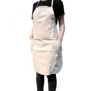 Hahnem?hle Painting Apron Embroided with Logo-Black