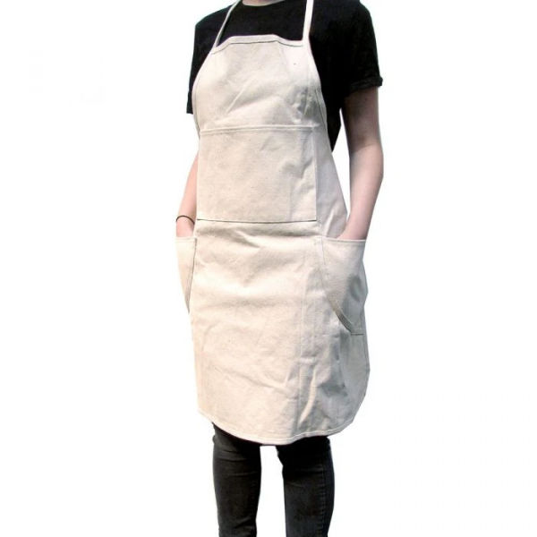Hahnem?hle Painting Apron Embroided with Logo-Black