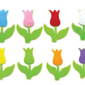 Craft Felt Tulip 3 mm 5 x 7 cm Assorted 10/PK 7C