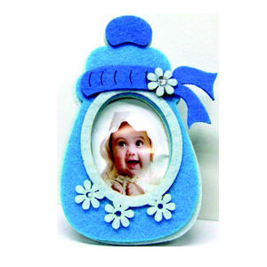 Fabric Photo Frame with Stand Milk Bottle Design 14 x 8 cm