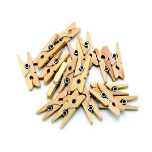 Wooden Clip Natural Color 2.5 cm 25/Pk