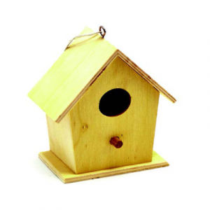 Wooden Bird House 6 x 13.5 x 12 cm
