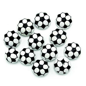 Wooden Decoration Football Design With Sticker 1.8 cm 12/bag