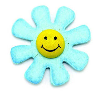 Flower With Smile Design 4 cm 10/Bag Assorted Colours