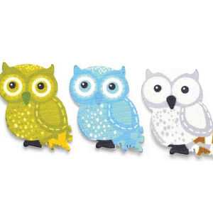Wooden Decoration Owl Design 4.5 cm With Sticker 15/bag  Assorted Colours