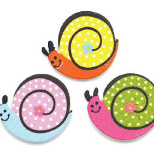 Snail Design 2.7 x 2.8 cm 15/Bag Pink Grey Blue