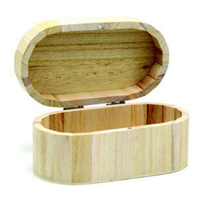 Wooden Box Oval Design 15 x 8.5 x 6 cm