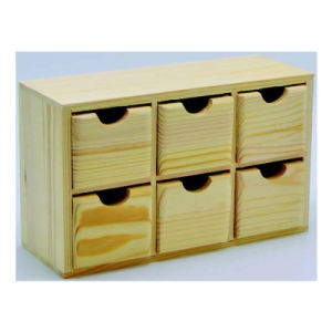 Wooden Cabinet 6 Drawer 21 x 7.7 x 14.5 cm