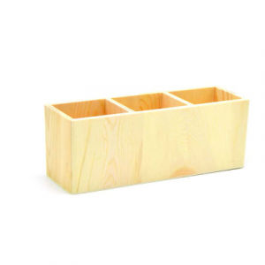Wooden Pen Holder 3 holes 24 x 8 x 10 cm
