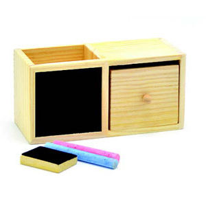 Wooden Pen Holder With Black Board 16.5 x 7.5 x 8 cm