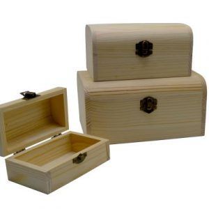 Wooden Box Rectangle Set Of 3 Sizes