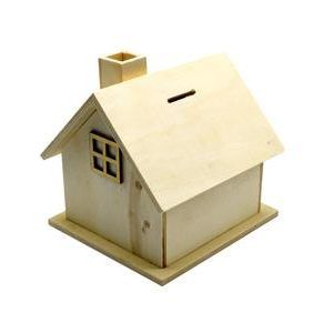 Wooden House Money Bank 14 x 14.5 x 13.5 cm