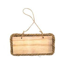 Wooden Rectangle with Hemp Rope