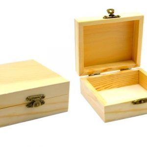 Wooden Square Jewel Box 10 x 10 cm