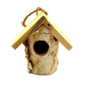 Wooden Bird Nest With String 12 x 11 x 6.2 cm
