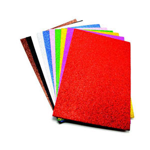 Kreativ Eva Glittered Rubber Foam A4 2 mm (Papier Mousse) Assorted Colors 10/Pk