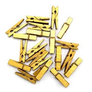 Craft Wooden Clips Gold 3.5 x 0.7 cm 20/Bag