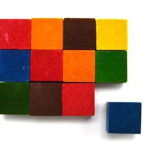 Wooden Cubes 1.5 x 1.5 cm 12/Bag Colored