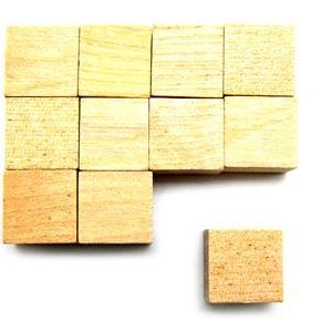 Wooden Cubes 1.5 x 1.5 cm 12/Bag Natural Color